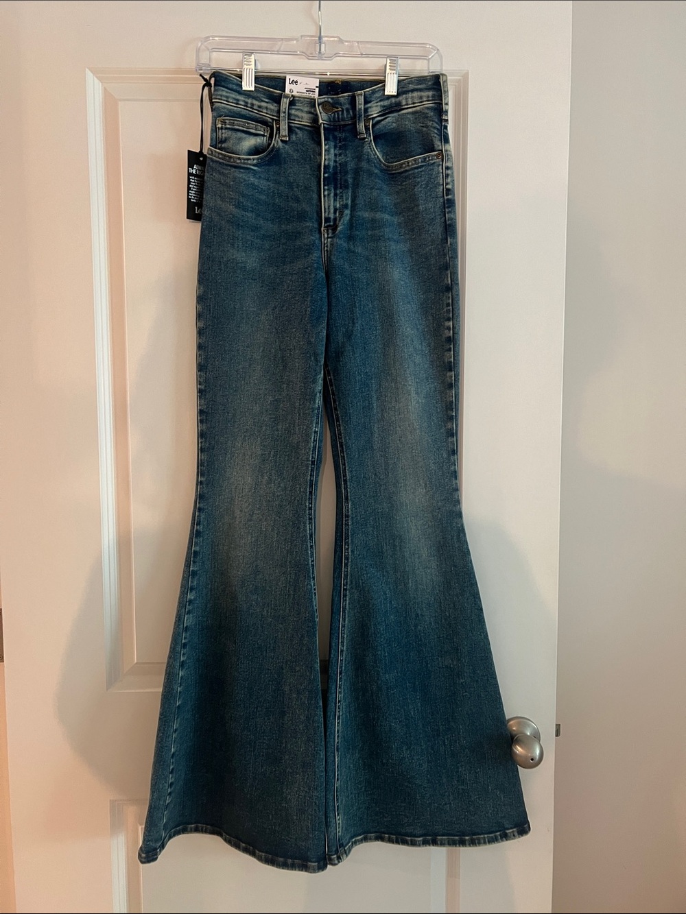 Lee Women's Medium Blue High-Rise Flare Jeans